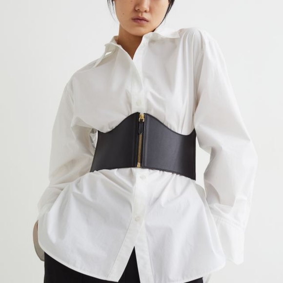 H&M Genuine Leather Wide Waist Belt - M - Picture 5 of 8